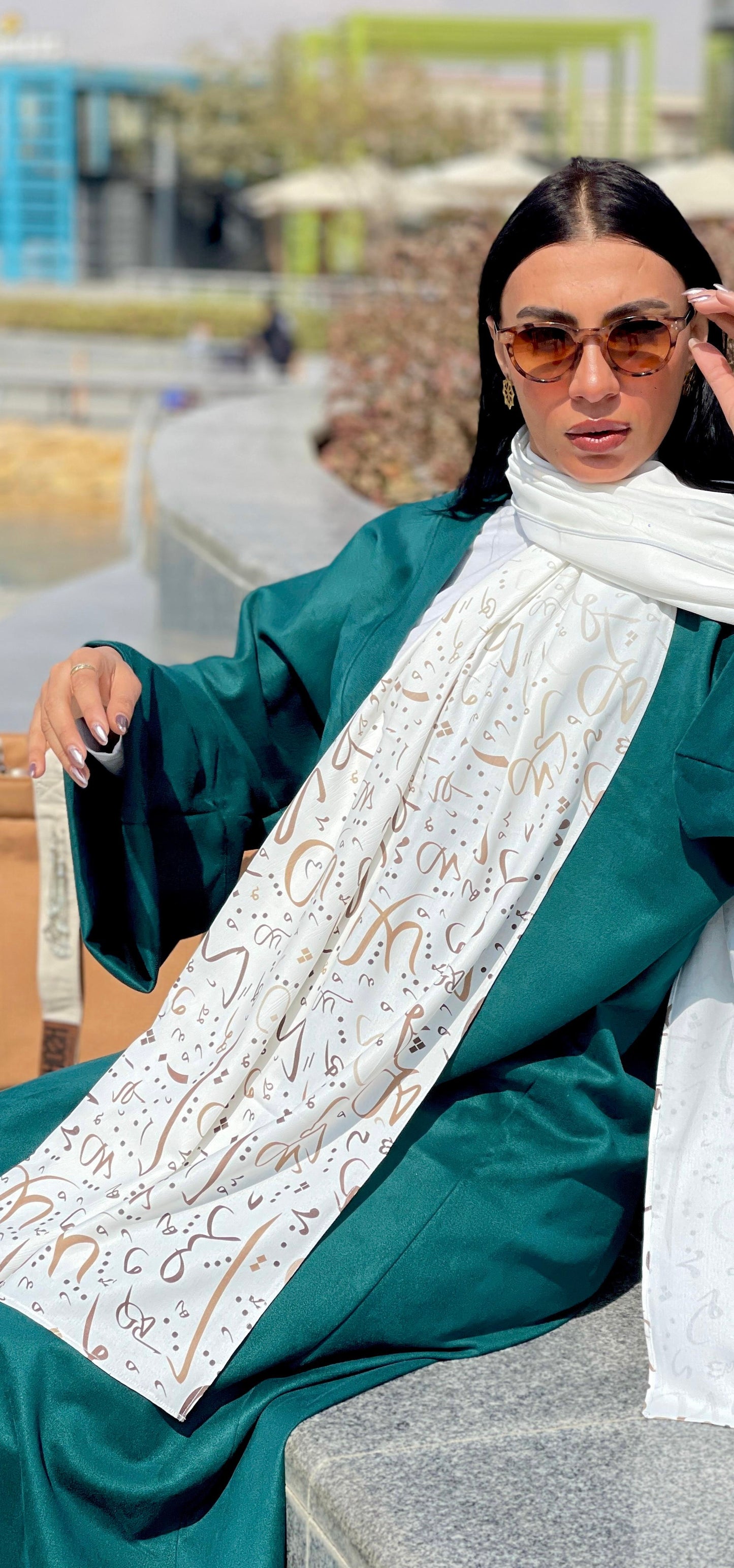 Off White Arabic Scarf