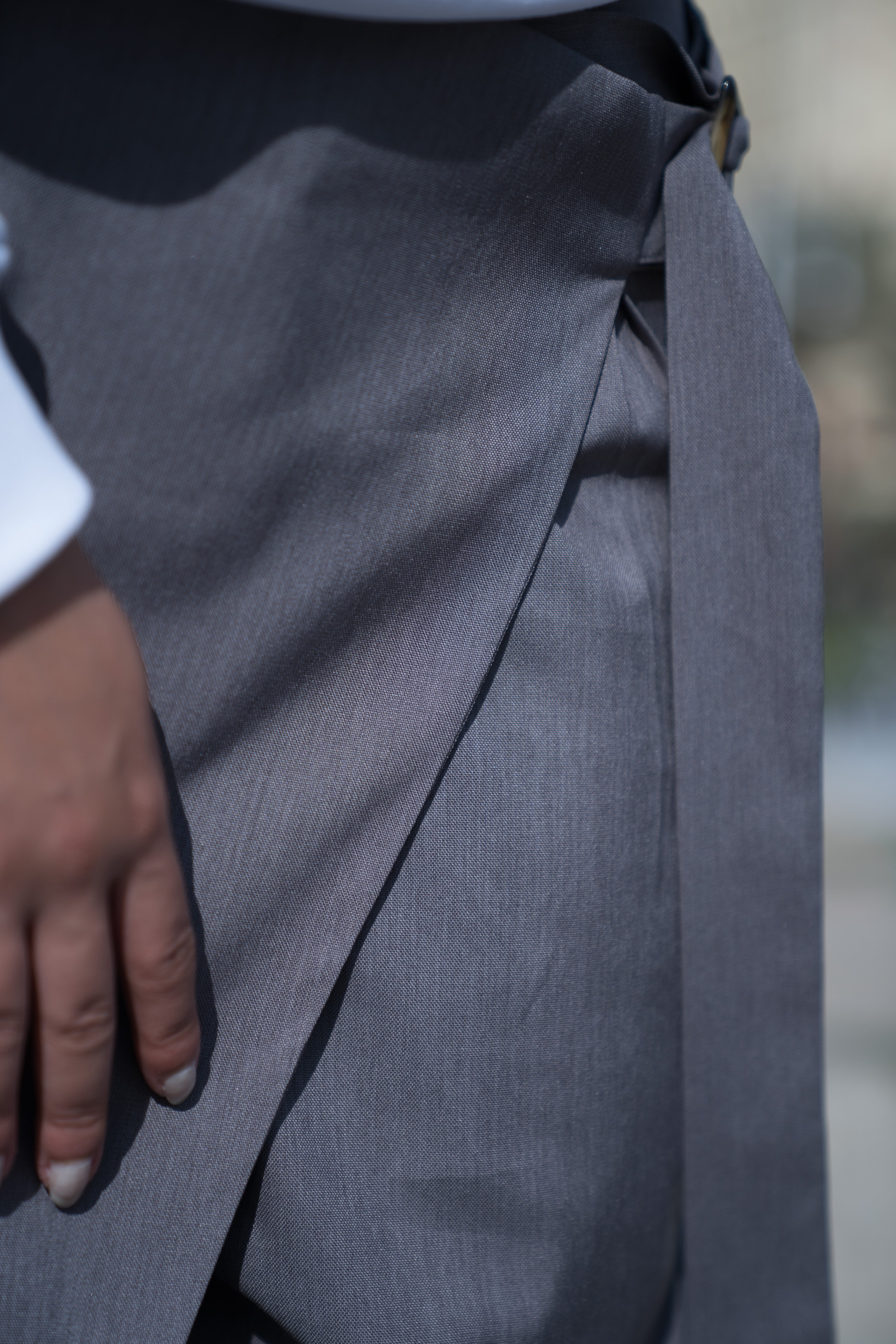 The Grey Wrap Tailored Pants