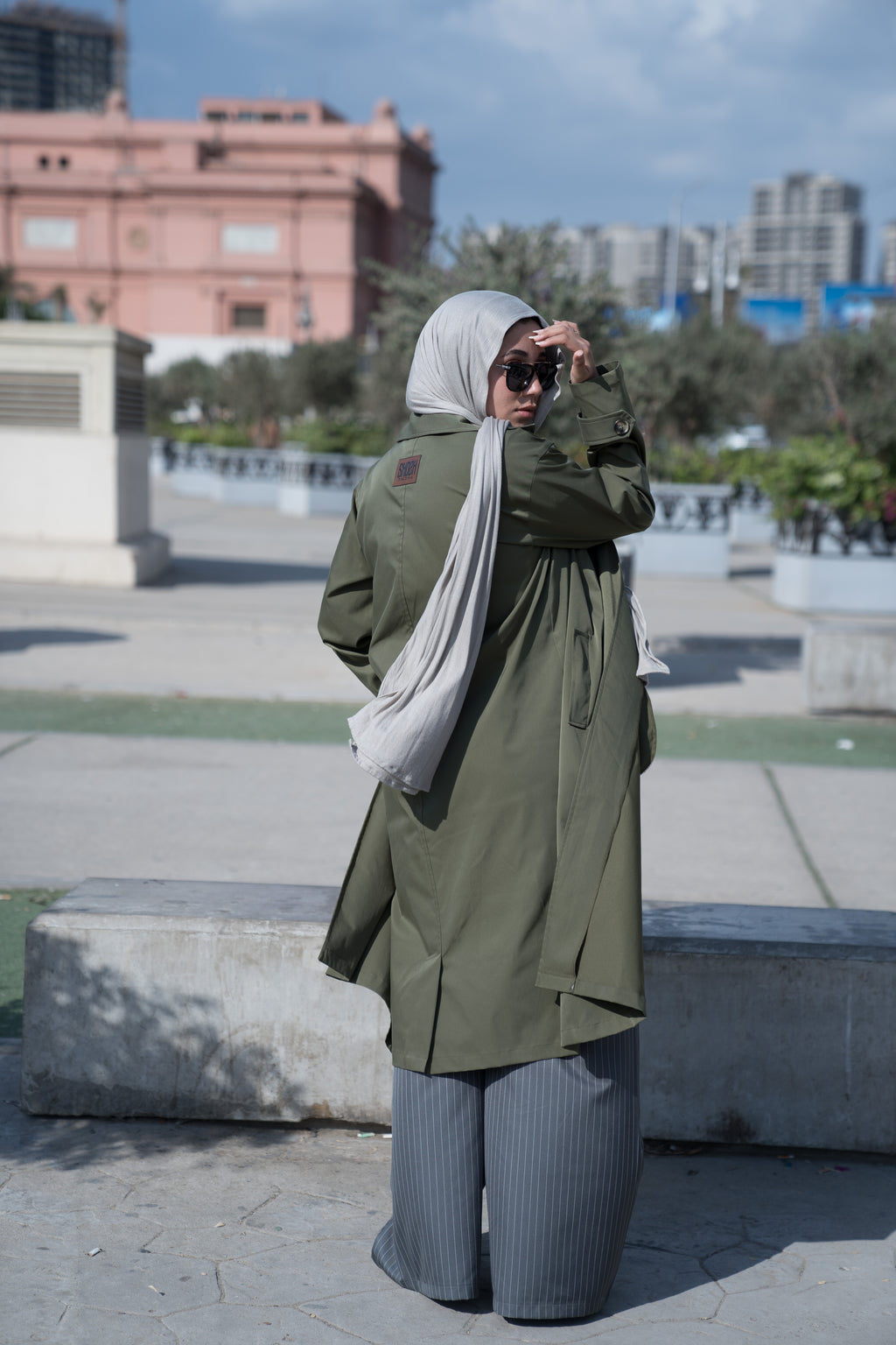Olive Minimal Trench Coat