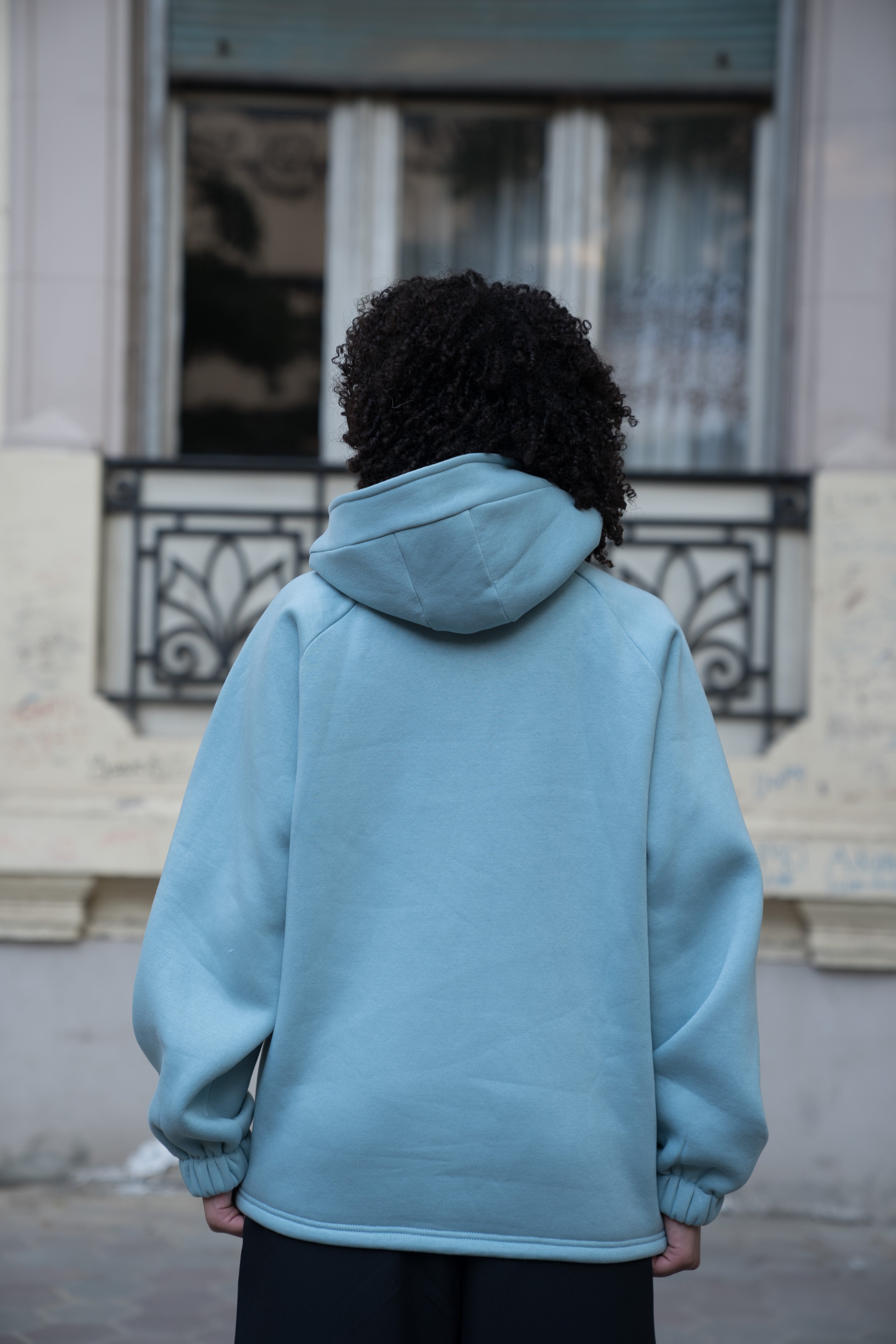 The Mint Blue Relaxed Zip Hoodie
