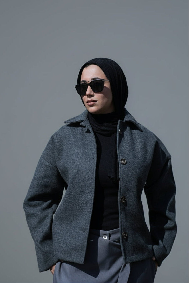 The Grey Oversized Wool Jacket