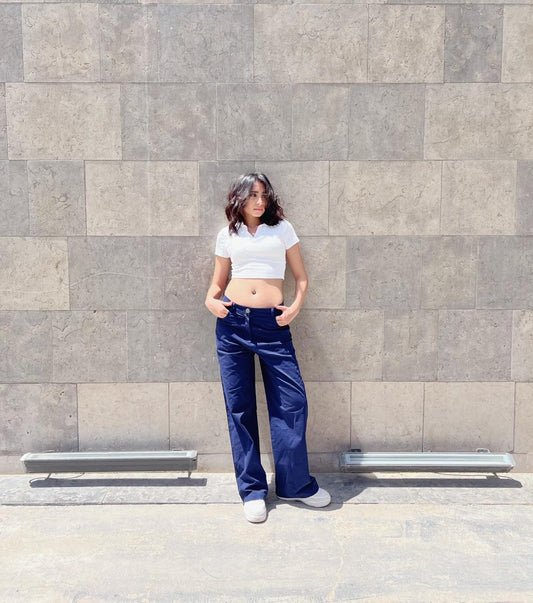 Blue Gabardine Pants